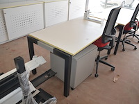 Bureeltafel 160x80x75 cm, pc beugel, bureelstoel, ladeblok met 1 deur - afbeelding 2 van  8