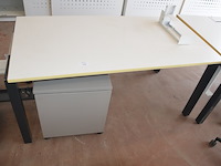 Bureeltafel 160x80x75 cm, pc beugel, bureelstoel, ladeblok met 1 deur - afbeelding 3 van  8