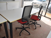 Bureeltafel 240x100x75 cm, ladeblok met 3 laden, 2 bureelstoelen, 2 pc beugels - afbeelding 1 van  10