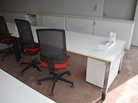 Bureeltafel 240x100x75 cm, ladeblok met 3 laden, 2 bureelstoelen, 2 pc beugels - afbeelding 4 van  10