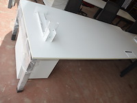 Bureeltafel 240x100x75 cm, ladeblok met 3 laden, 2 bureelstoelen, 2 pc beugels - afbeelding 6 van  10