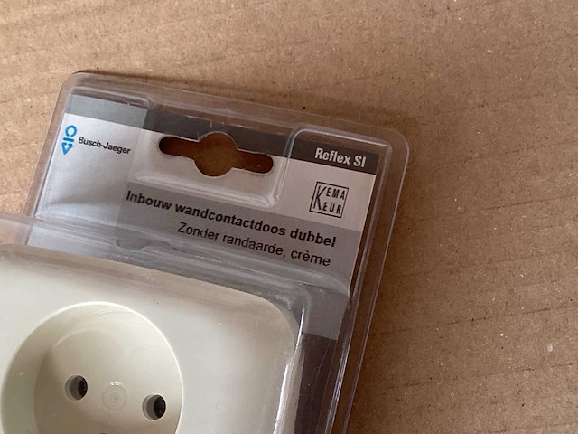 Busch jaeger inbouw wandcontactdoos dubbel (120x) - afbeelding 1 van  1