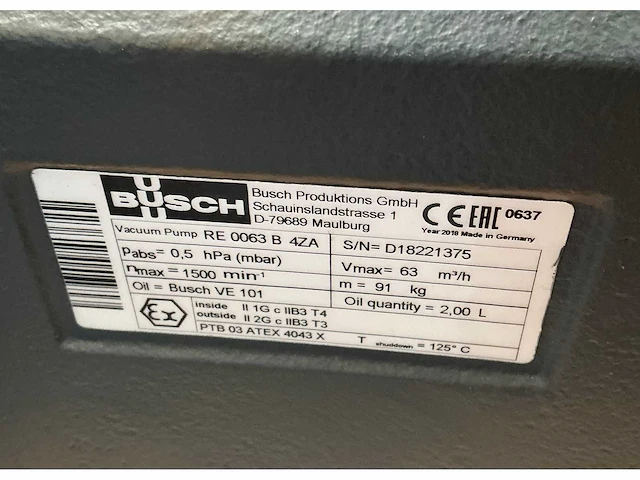Busch r5 re 0063 b 4za vacuümpomp - afbeelding 13 van  13