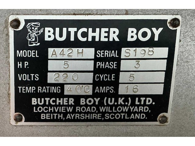 Butcher boy - a42h - gehaktmolen vleesmolen - afbeelding 3 van  3