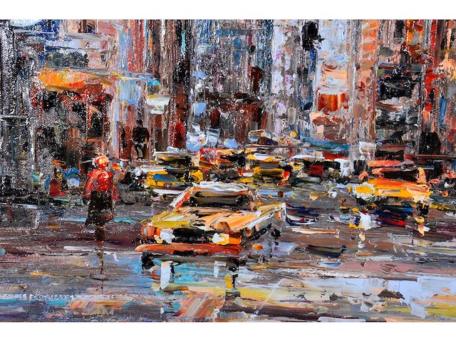 C. vevers – new york , 5th avenue - olie op doek - 100x100 cm - afbeelding 2 van  13