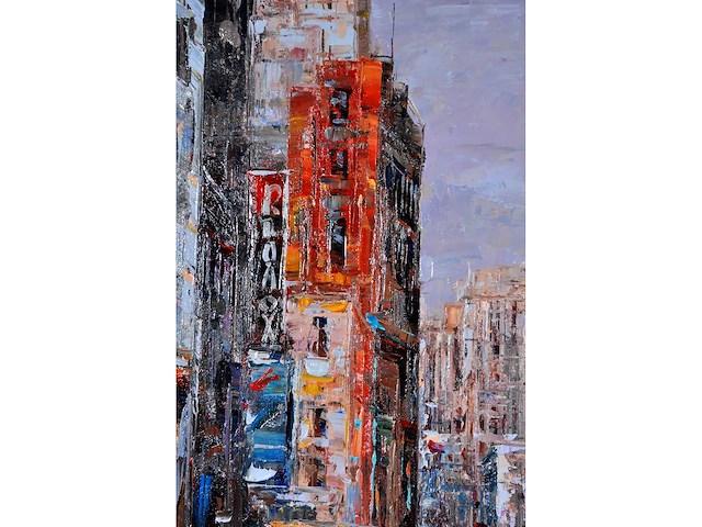 C. vevers – new york , 5th avenue - olie op doek - 100x100 cm - afbeelding 3 van  13