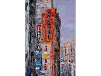 C. vevers – new york , 5th avenue - olie op doek - 100x100 cm - afbeelding 3 van  13