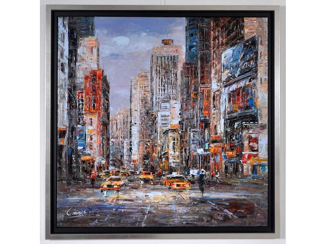 C. vevers – new york , 5th avenue - olie op doek - 100x100 cm - afbeelding 1 van  13