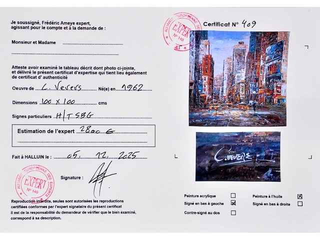 C. vevers – new york , 5th avenue - olie op doek - 100x100 cm - afbeelding 8 van  13