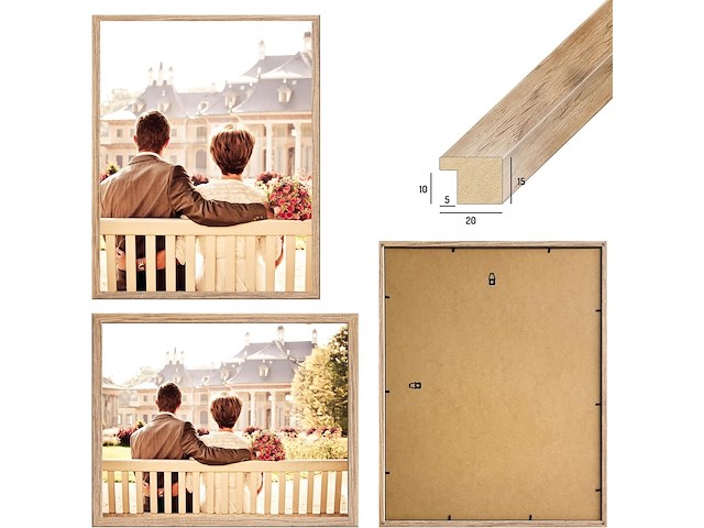 Cabbel 3-pack fotokader 40*50 bruine houten lijst - afbeelding 4 van  4