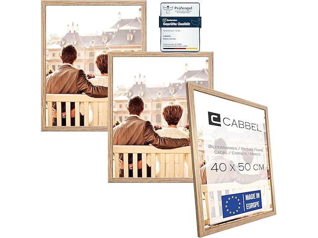Cabbel 3-pack fotokader 40*50 bruine houten lijst - afbeelding 1 van  4