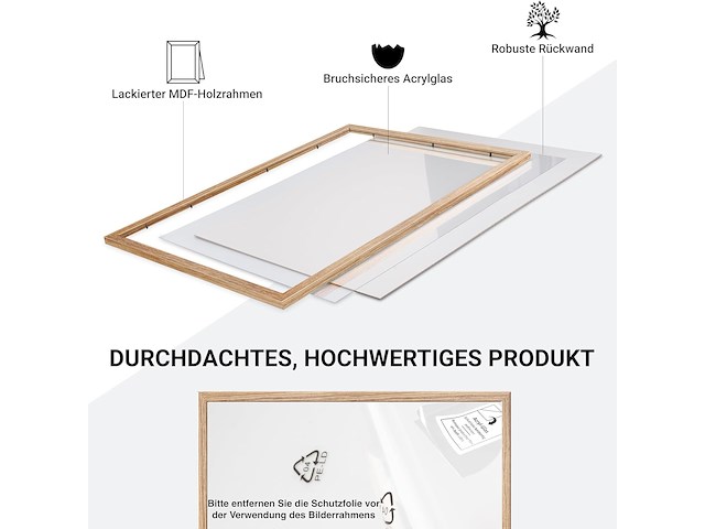 Cabbel 3-pack fotokader 40*50 bruine houten lijst - afbeelding 2 van  4