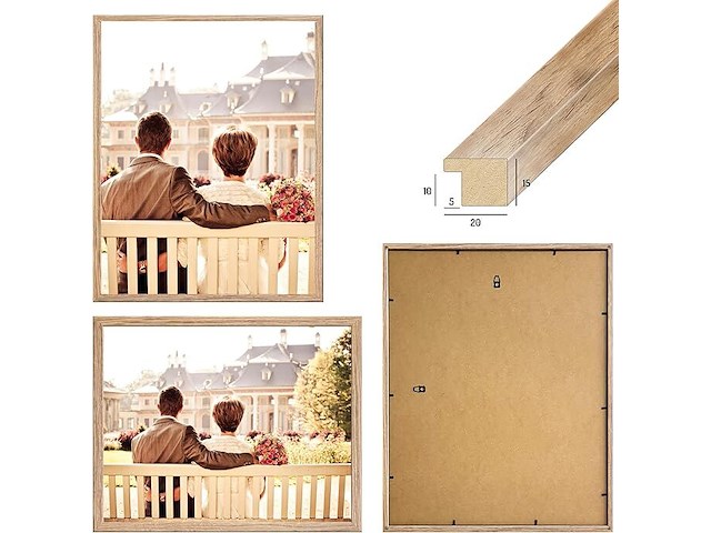 Cabbel 3-pack fotokader 40*50 bruine houten lijst - afbeelding 4 van  4