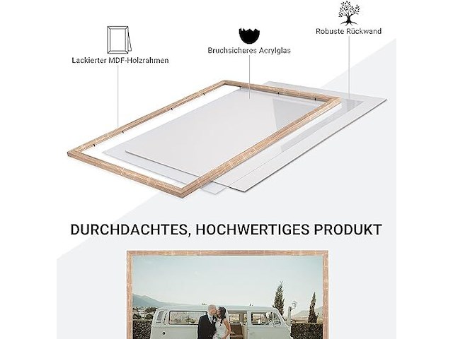Cabbel 3-pack fotokader 40*50 bruine houten lijst - afbeelding 3 van  4