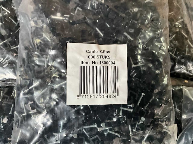 Cable clips zwart verpakking 1000 stuks (40x) - afbeelding 2 van  2