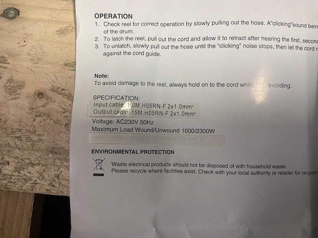 Cable reel 42715 verlengkabelhaspels met led lamp (2x) - afbeelding 4 van  6