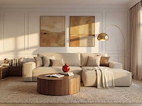 Cabrio rechterhoek bank in beige ribfluwelen