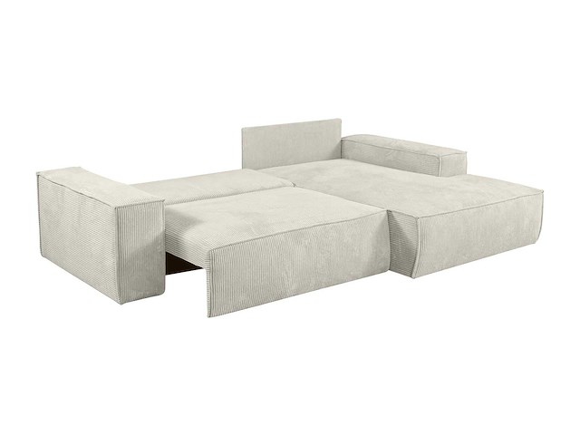 Cabrio rechterhoek bank in beige ribfluwelen - afbeelding 5 van  10