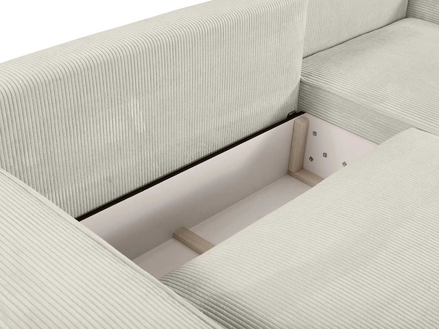 Cabrio rechterhoek bank in beige ribfluwelen - afbeelding 6 van  10