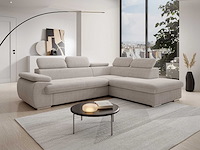 Cabrio rechterhoek bank in beige ribfluwelen