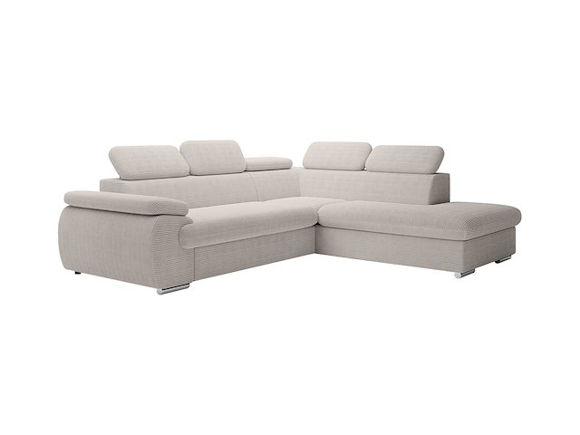 Cabrio rechterhoek bank in beige ribfluwelen - afbeelding 3 van  9