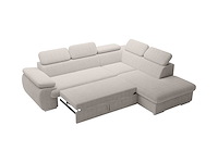 Cabrio rechterhoek bank in beige ribfluwelen - afbeelding 5 van  9