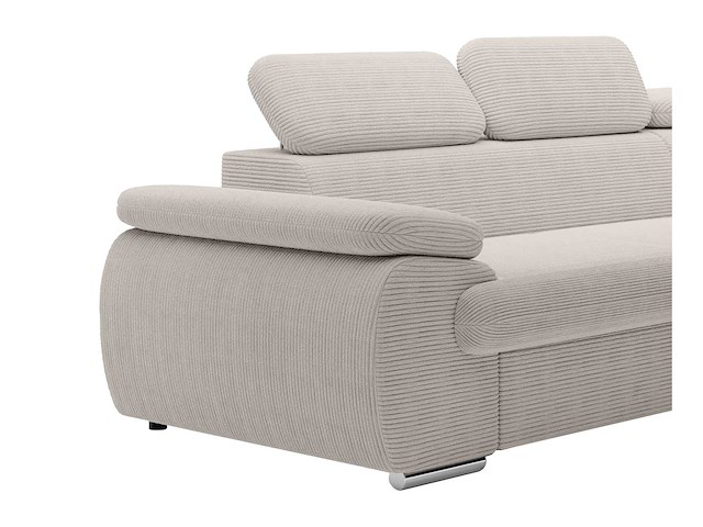 Cabrio rechterhoek bank in beige ribfluwelen - afbeelding 6 van  9