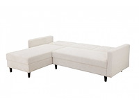 Cabriolet- en omkeerbare hoekbank - crèmekleurige stof met koord - afbeelding 2 van  14