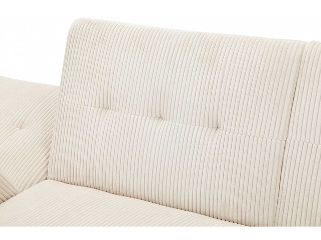Cabriolet- en omkeerbare hoekbank - crèmekleurige stof met koord - afbeelding 4 van  14