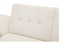 Cabriolet- en omkeerbare hoekbank - crèmekleurige stof met koord - afbeelding 4 van  14