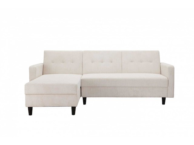 Cabriolet- en omkeerbare hoekbank - crèmekleurige stof met koord - afbeelding 8 van  14