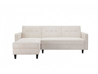 Cabriolet- en omkeerbare hoekbank - crèmekleurige stof met koord - afbeelding 8 van  14