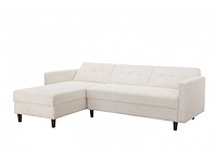 Cabriolet- en omkeerbare hoekbank - crèmekleurige stof met koord - afbeelding 10 van  14