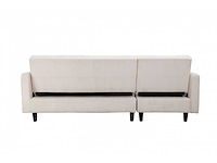 Cabriolet- en omkeerbare hoekbank - crèmekleurige stof met koord - afbeelding 11 van  14