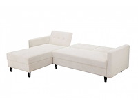 Cabriolet- en omkeerbare hoekbank - crèmekleurige stof met koord - afbeelding 14 van  14