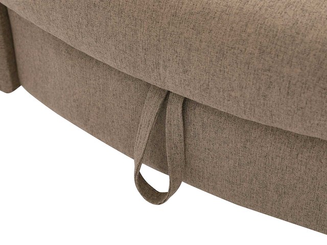 Cabriolet linker chaise longue in bruine stof met opbergdoos - afbeelding 8 van  10
