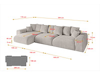Cabriolet linker hoek bank - lichtbruin fluweel - afbeelding 7 van  10