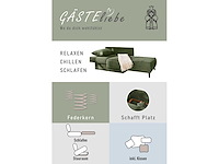 Cabriolet, rechte chaise longue - groene koordstof - afbeelding 6 van  9