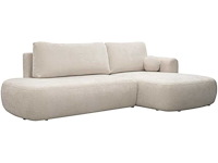 Cabrioletbank rechter hoek in beige stof met textuur van maison céphy - afbeelding 2 van  8