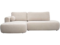 Cabrioletbank rechter hoek in beige stof met textuur van maison céphy - afbeelding 3 van  8
