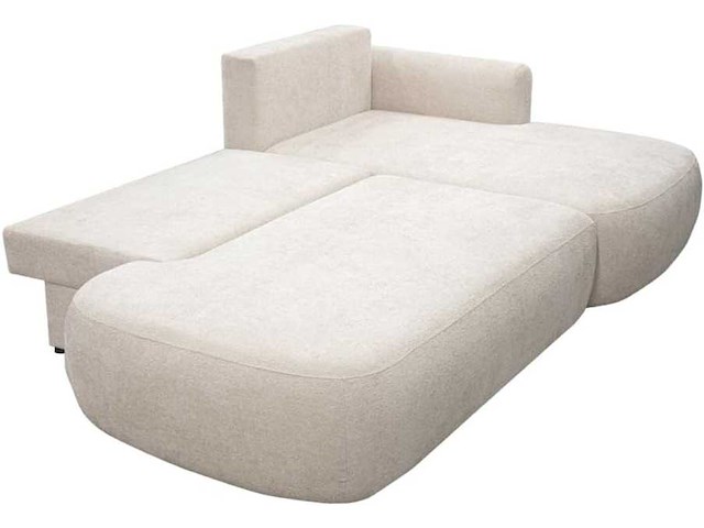 Cabrioletbank rechter hoek in beige stof met textuur van maison céphy - afbeelding 5 van  8