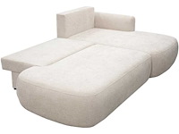 Cabrioletbank rechter hoek in beige stof met textuur van maison céphy - afbeelding 5 van  8