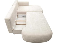 Cabrioletbank rechter hoek in beige stof met textuur van maison céphy - afbeelding 6 van  8