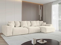 Cabrioletbank rechterhoek - beige fluweel - afbeelding 1 van  13