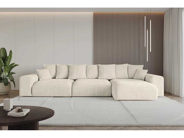 Cabrioletbank rechterhoek - beige fluweel - afbeelding 3 van  13