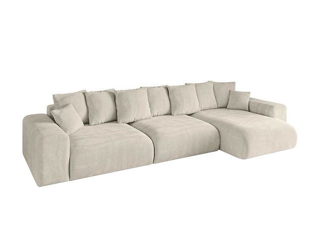 Cabrioletbank rechterhoek - beige fluweel - afbeelding 4 van  13