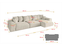Cabrioletbank rechterhoek - beige fluweel - afbeelding 6 van  13