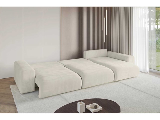 Cabrioletbank rechterhoek - beige fluweel - afbeelding 8 van  13