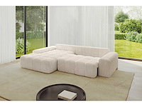 Cabriotische linkerhoek bank - beige touwstof - afbeelding 4 van  9