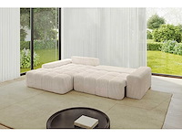 Cabriotische linkerhoek bank - beige touwstof - afbeelding 5 van  9